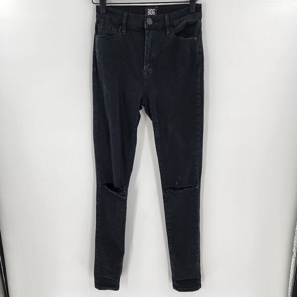 BDG urban Outfitters twig high rise black jeans 25 ripped knee - Picture 1 of 3